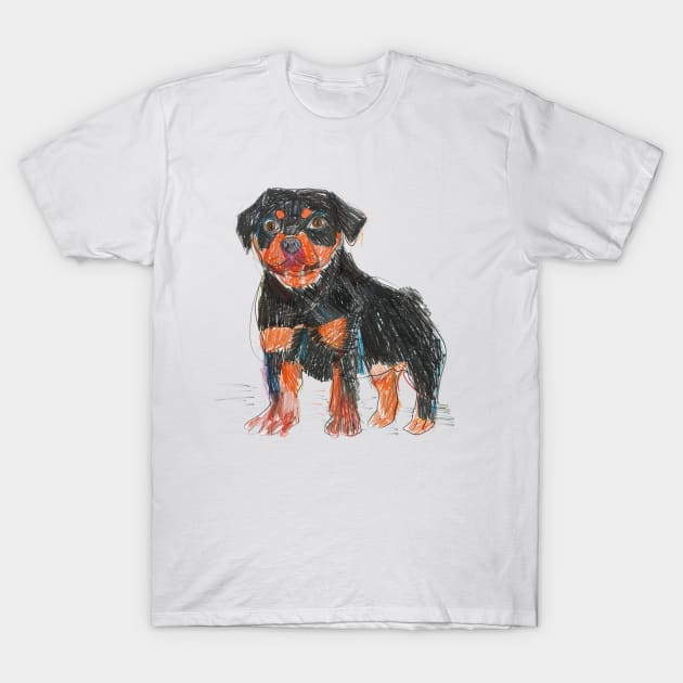 Cute Rottie Design T-Shirt by VeryBadDrawings